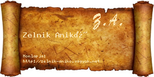 Zelnik Anikó névjegykártya